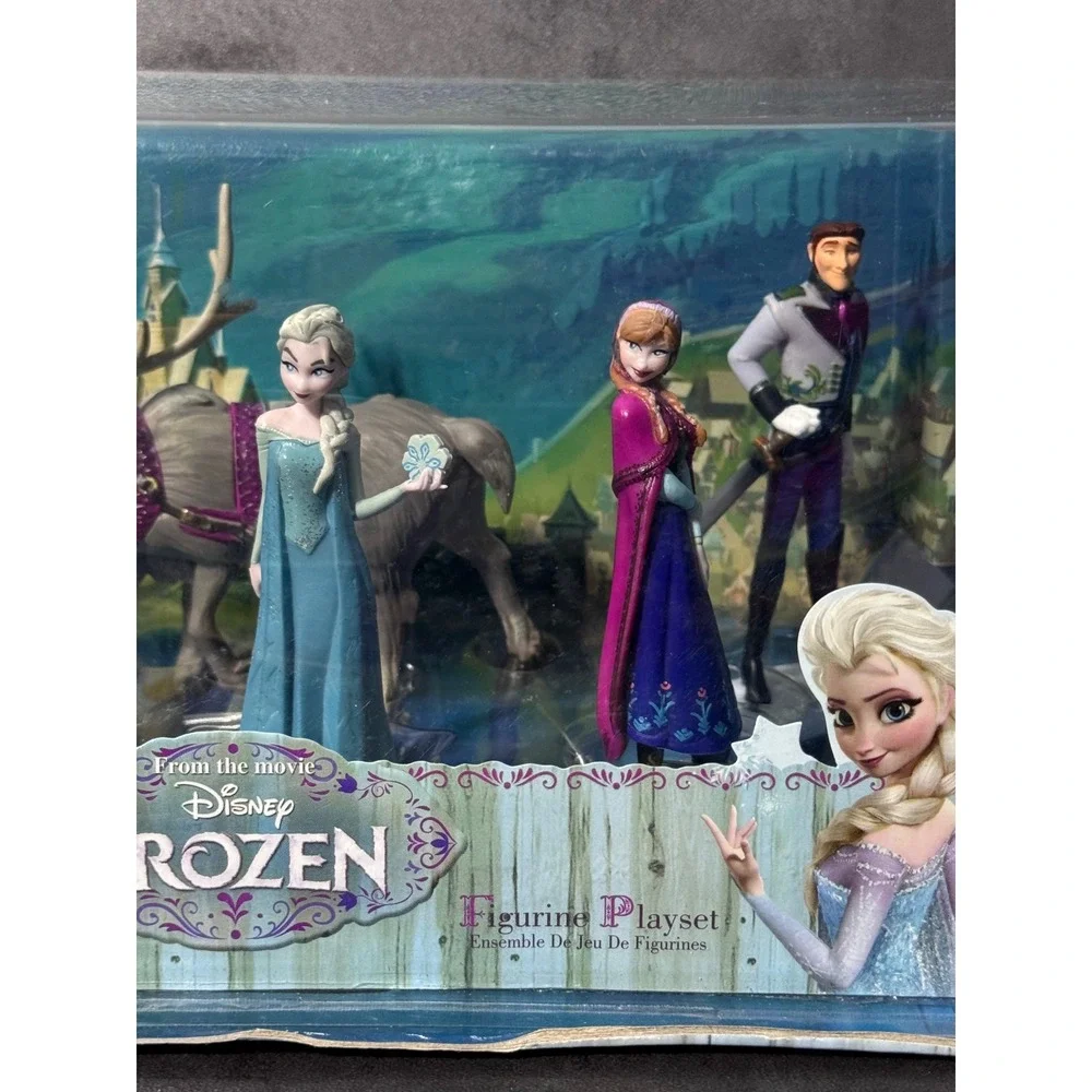 Disney Store Frozen Figurine Playset Elsa Anna Olaf Kristoff Sven Hans 6pc New